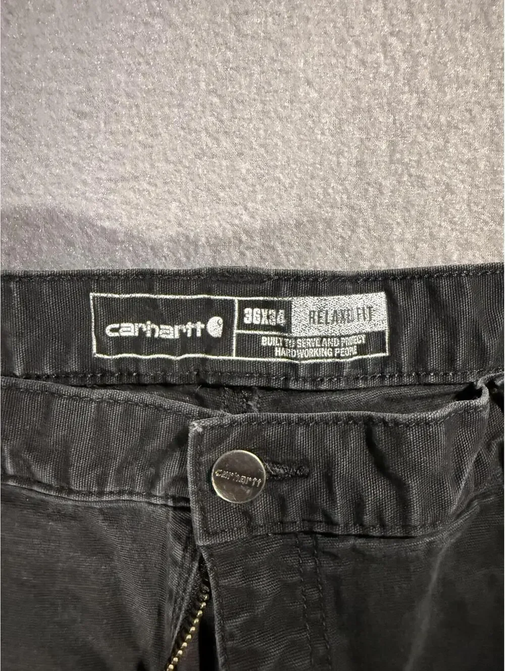 Carhartt Relaxed Fit Black Work Pants Size 36x34